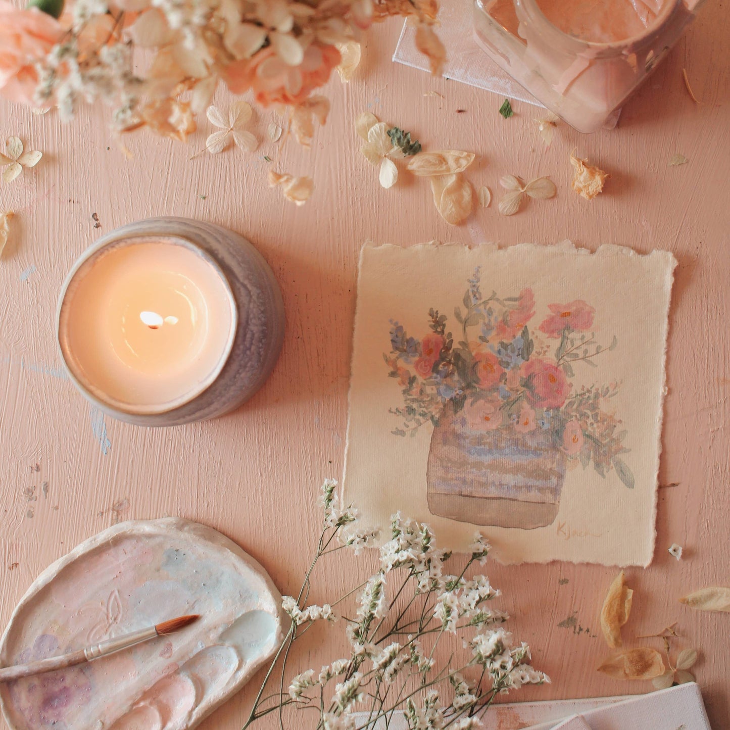 Greta | Growing Candle, flower seed-label, gifts, candles: Chai