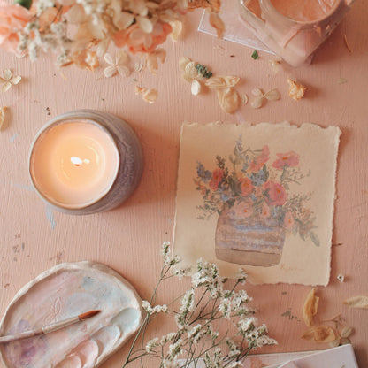Greta | Growing Candle, flower seed-label, gifts, candles: Chai