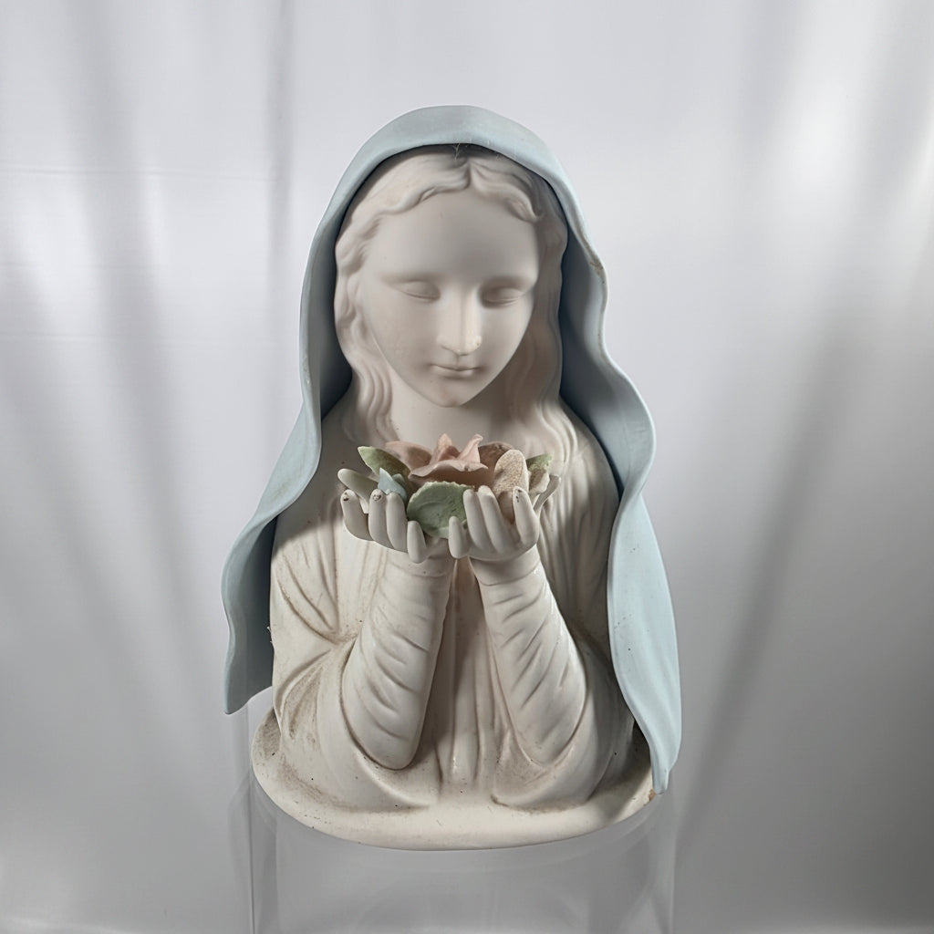 Vintage Porcelain Virgin Mary Madonna Night Light Lamp