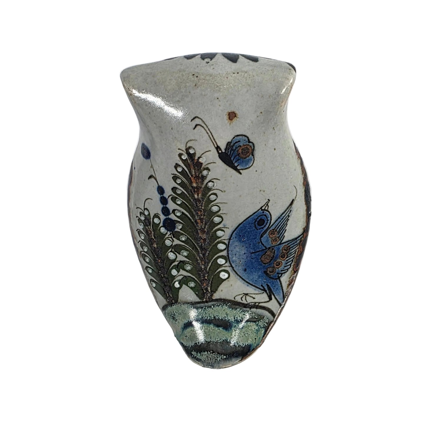 Vintage Tonala Mexican Folk Art ceramic pottery owl