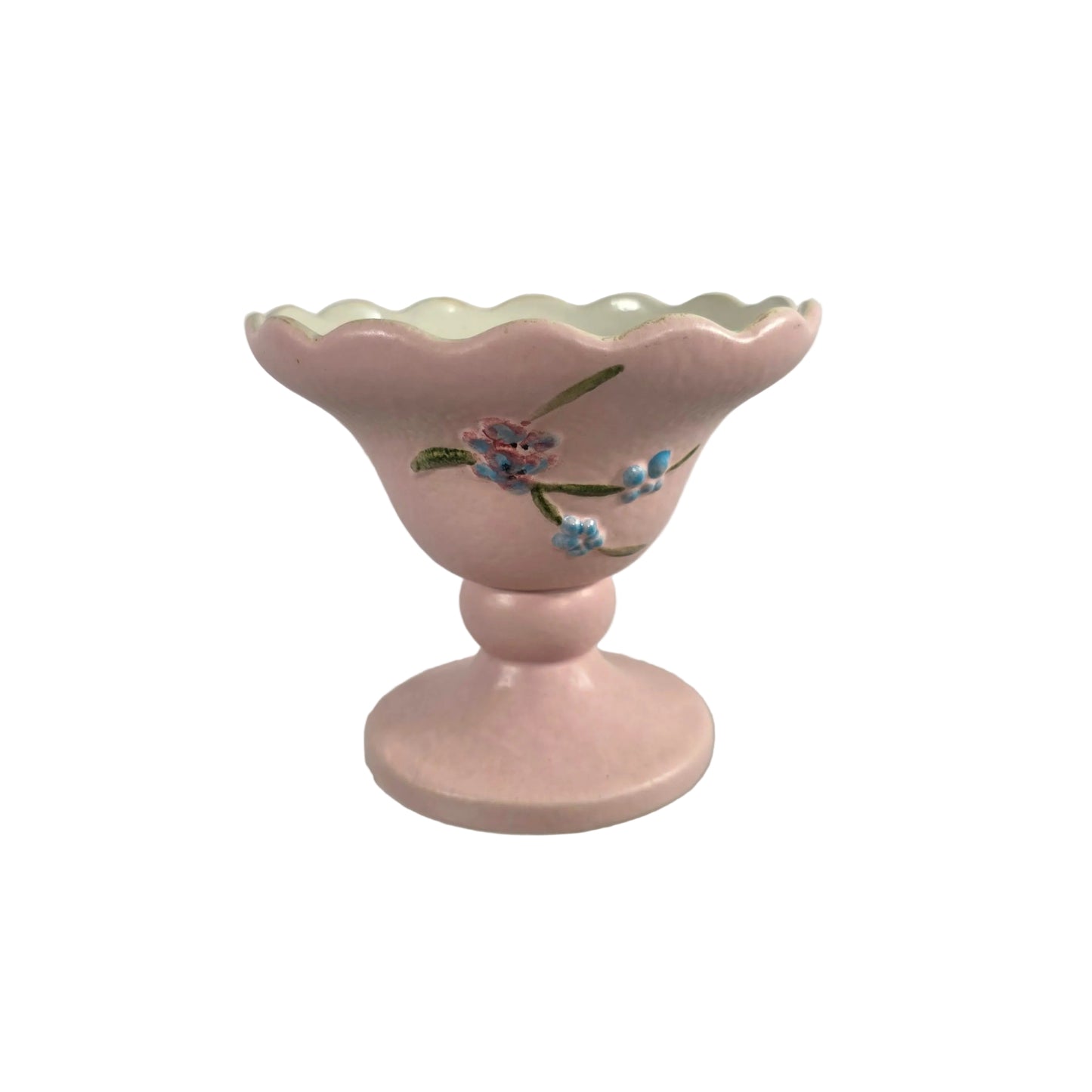 Vintage Hull Pottery Serenade Line pink compote/urn ( model S3)