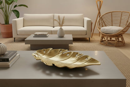 Classic Touch Metallic Gold Leaf Tray