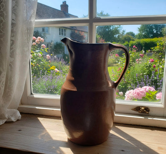 Vintage Glazed ceramic pitcher with Handle
