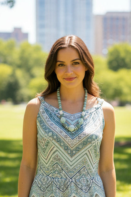 Light Green Beaded Necklace