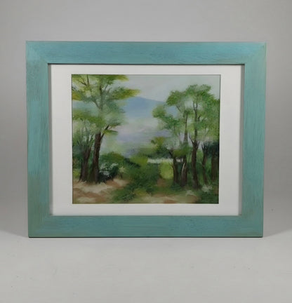 Original Framed Art with Watercolor and Wool Fibers