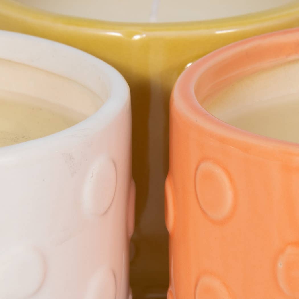 Ceramic Big Dot Footed Planter, 16 Oz white color (one candle)