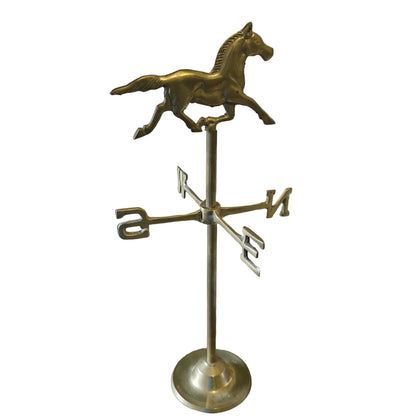 VTG Brass Trotting Running Horse Weathervane Wind Tabletop Stand