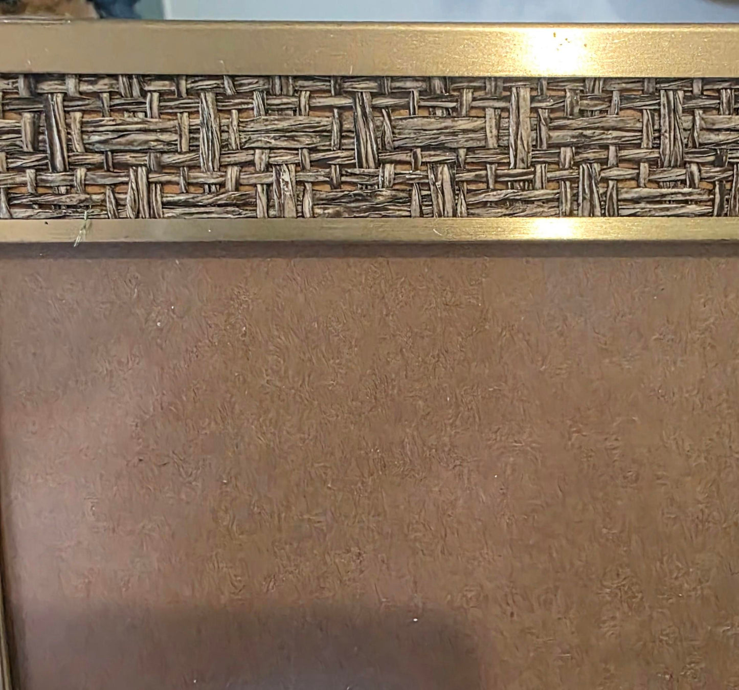 Vintage-styled picture frame with a gold finish