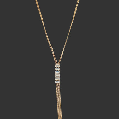 Gold Lariat Tassel Necklace