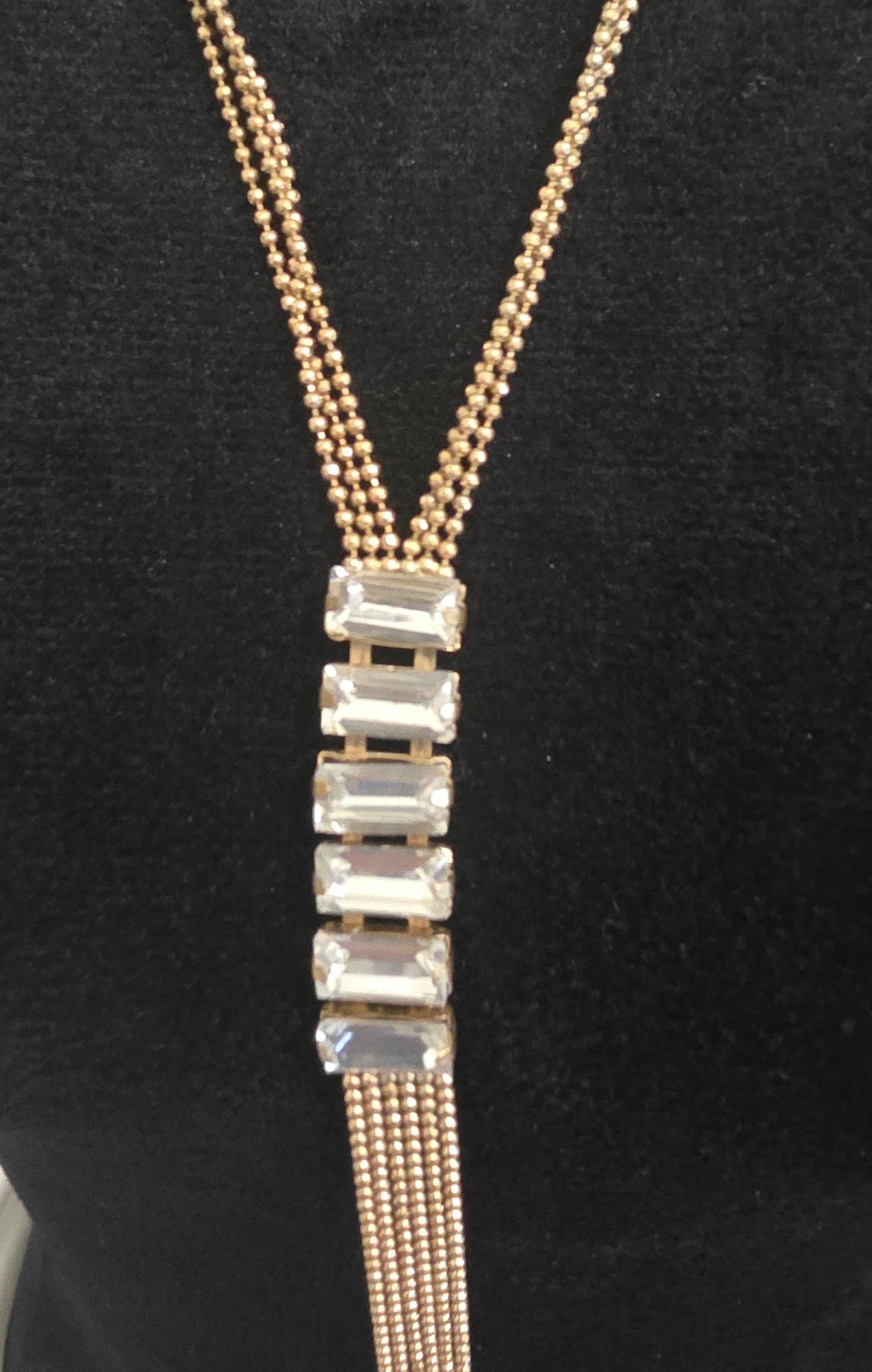 Gold Lariat Tassel Necklace