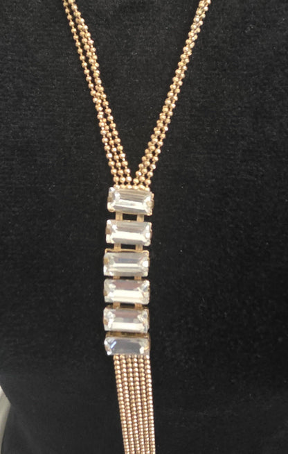 Gold Lariat Tassel Necklace