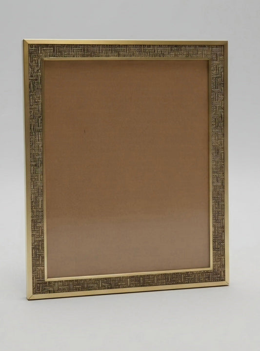 Vintage-styled picture frame with a gold finish