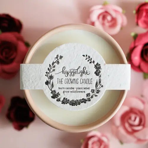 Adelyn | Growing Candle, flower seed-label, eco-friendly: Unscented