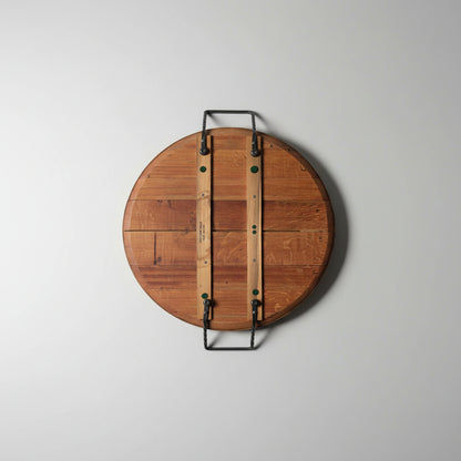 Reclaimed wine Barrel Head Repurposed as Serving Tray