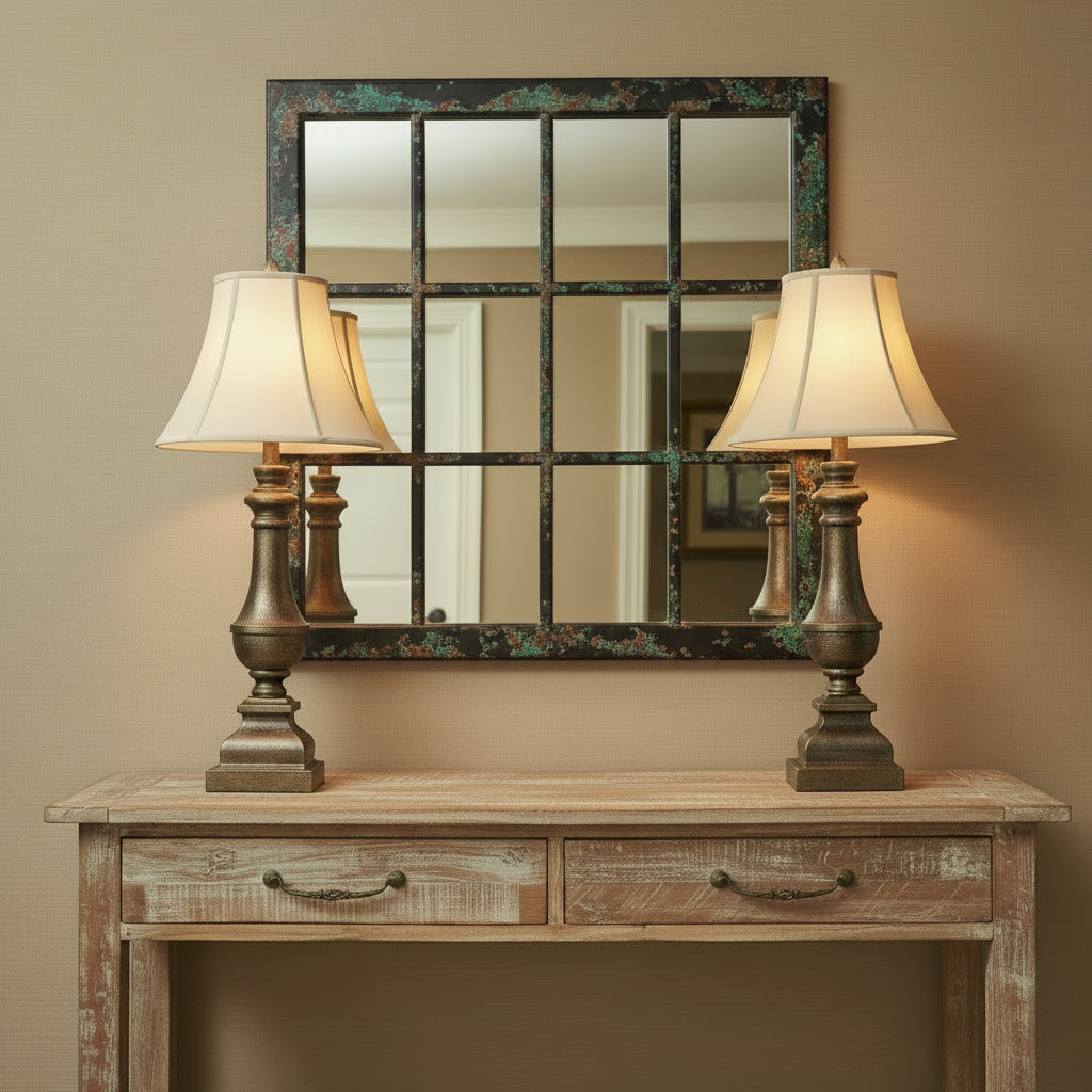 Set of 2 Hand Painted Lamps