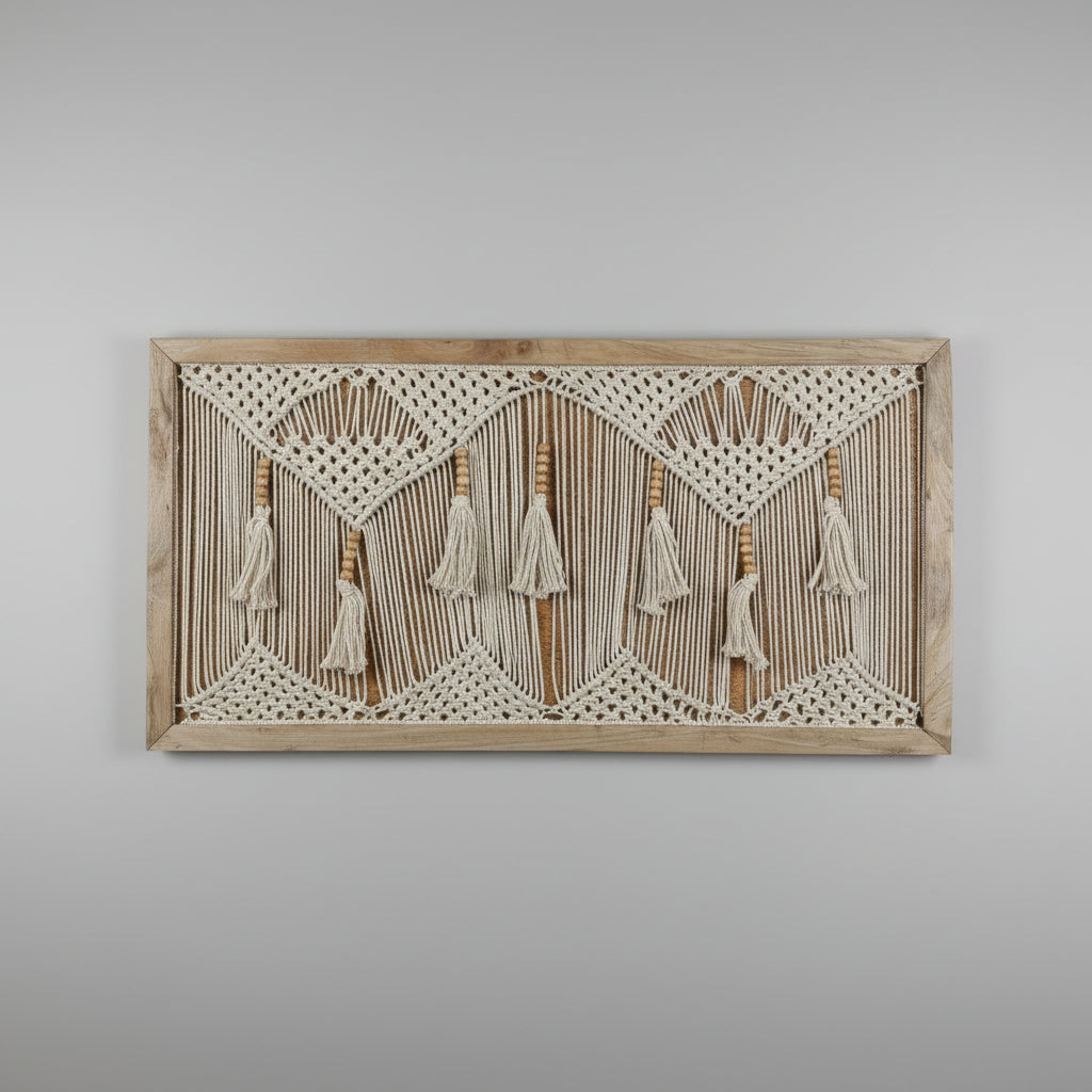 Framed Macrame Wall Hanging