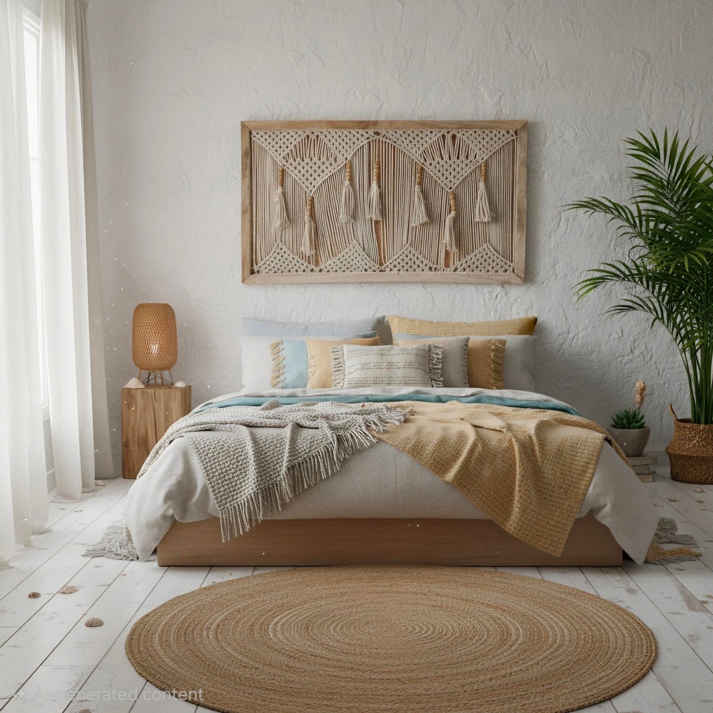 Framed Macrame Wall Hanging