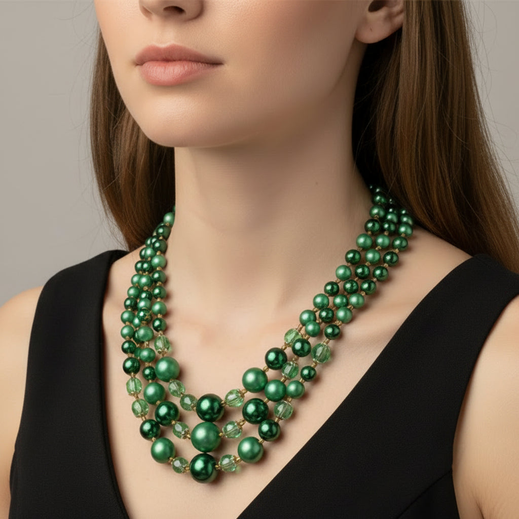 1950s Vintage 3 Strand Necklace