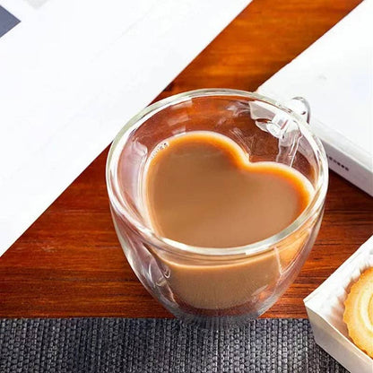 Heart Shape Glass Coffee Mug: Small