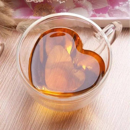 Heart Shape Glass Coffee Mug: Small