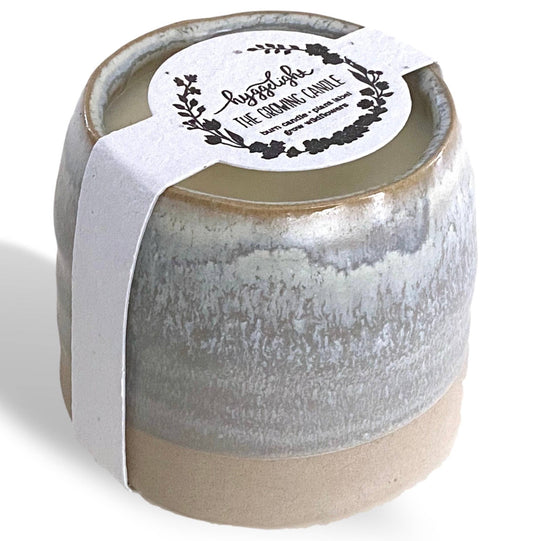 Greta | Growing Candle, flower seed-label, gifts, candles: Chai