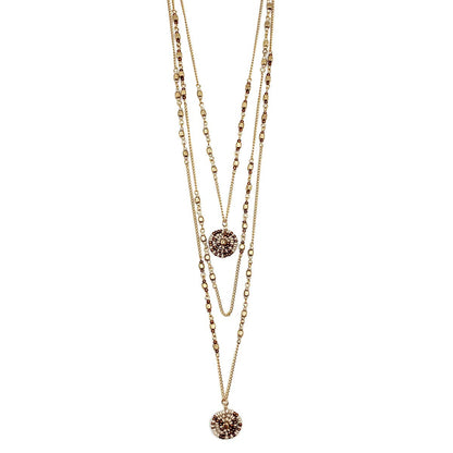 Sachi Coffee & Cream Collection Necklace - Gold Bead & Discs