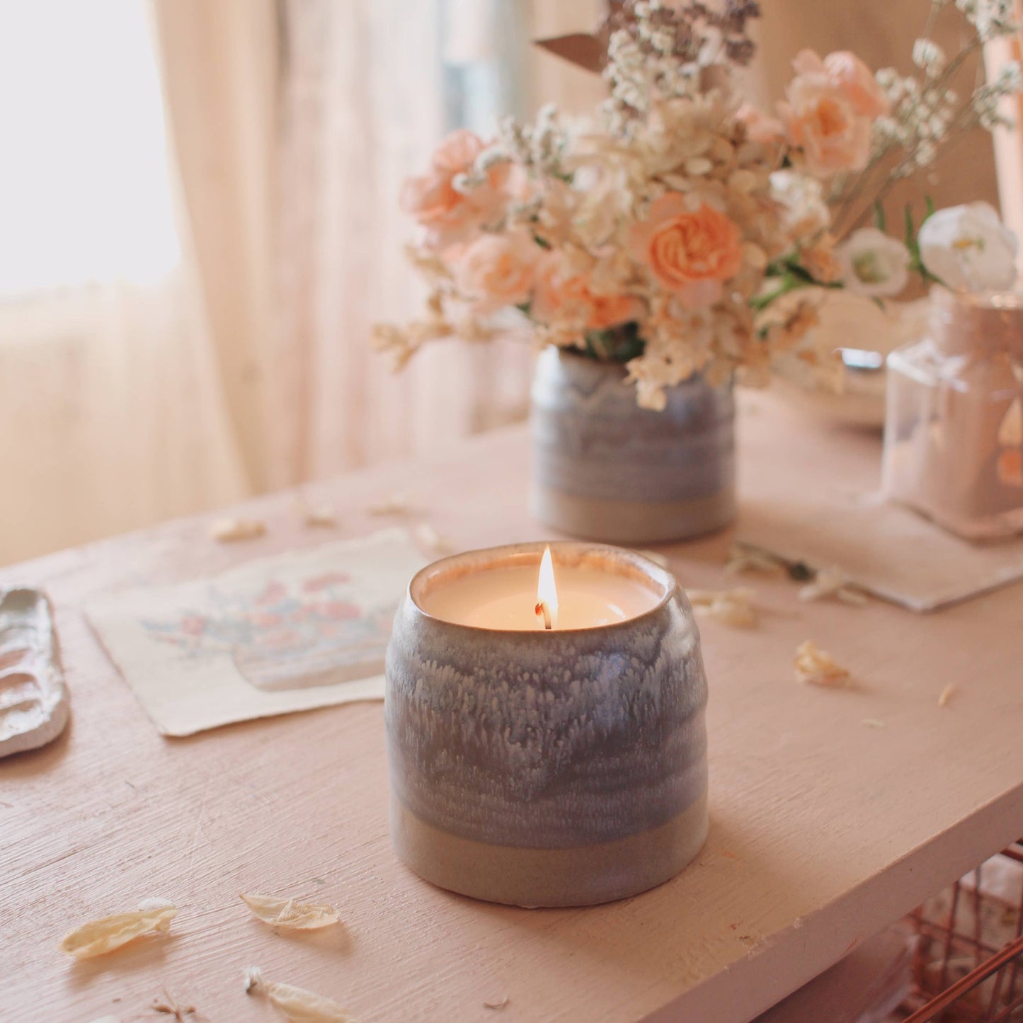 Greta | Growing Candle, flower seed-label, gifts, candles: Chai