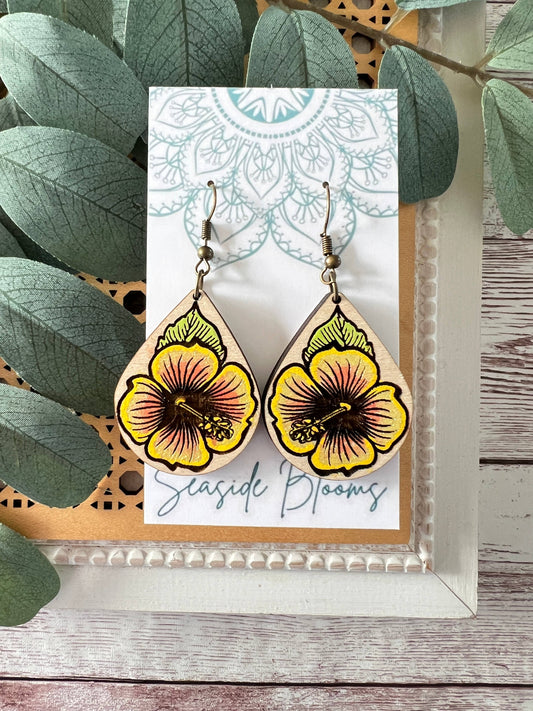 Boho cute hand painted lightweight maple wood   