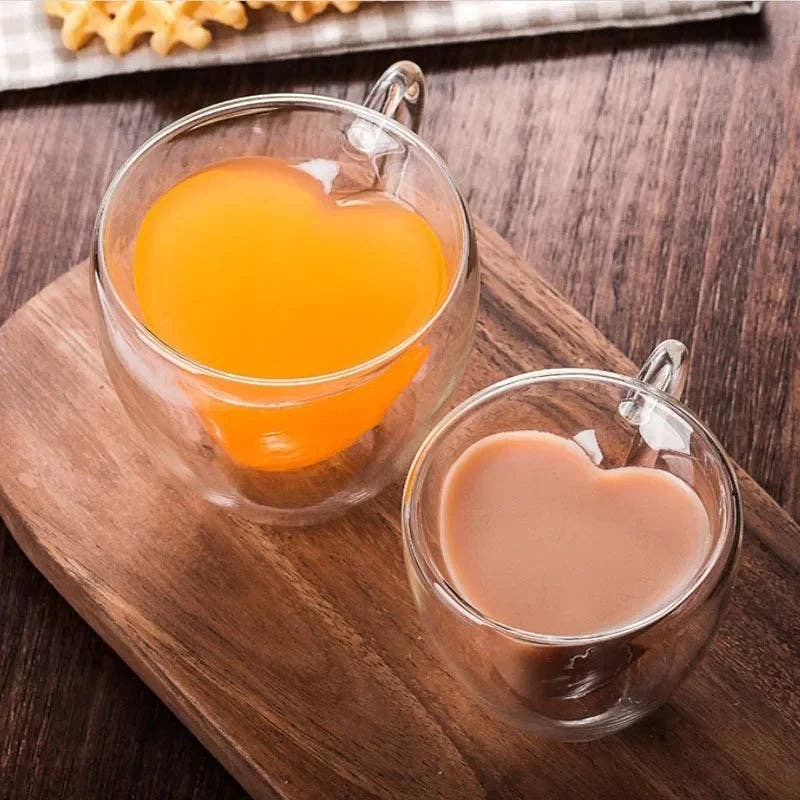 Heart Shape Glass Coffee Mug: Small