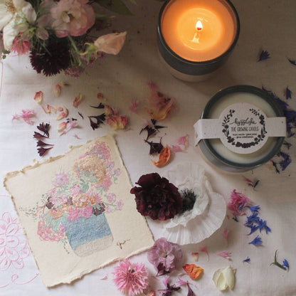 Willow | Growing Candle, flower seed-label, gift idea: Sandalwood + Vanilla