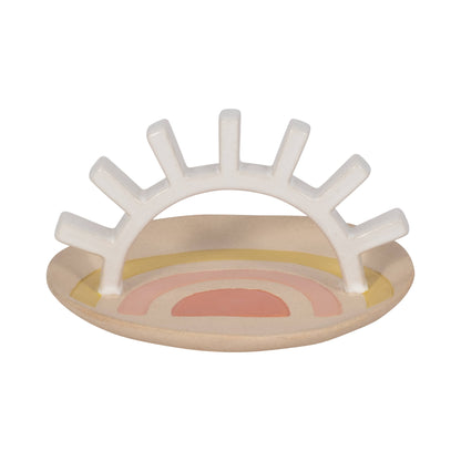 Trinket Tray - Multicolor Ceramic Boho Sunshine, 6 in.