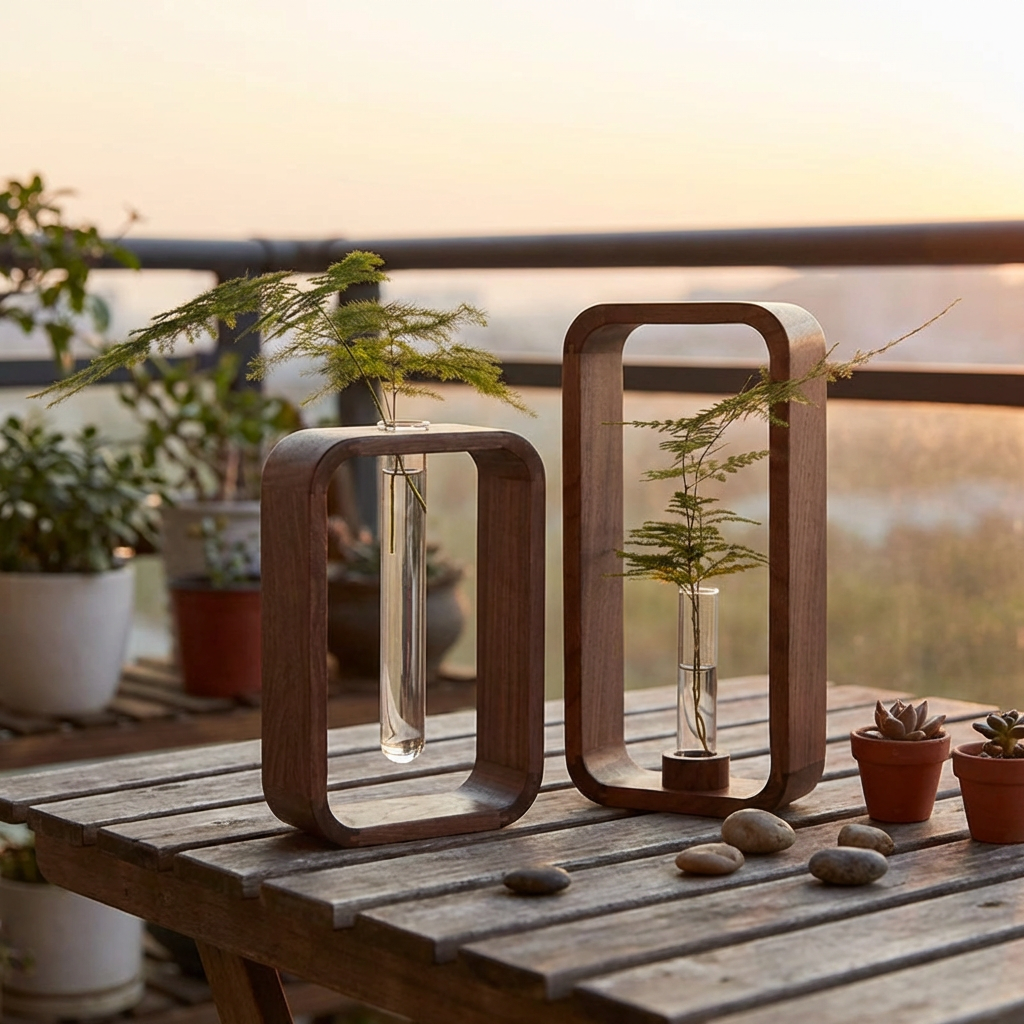 Wood Hydroponic Vase: 2