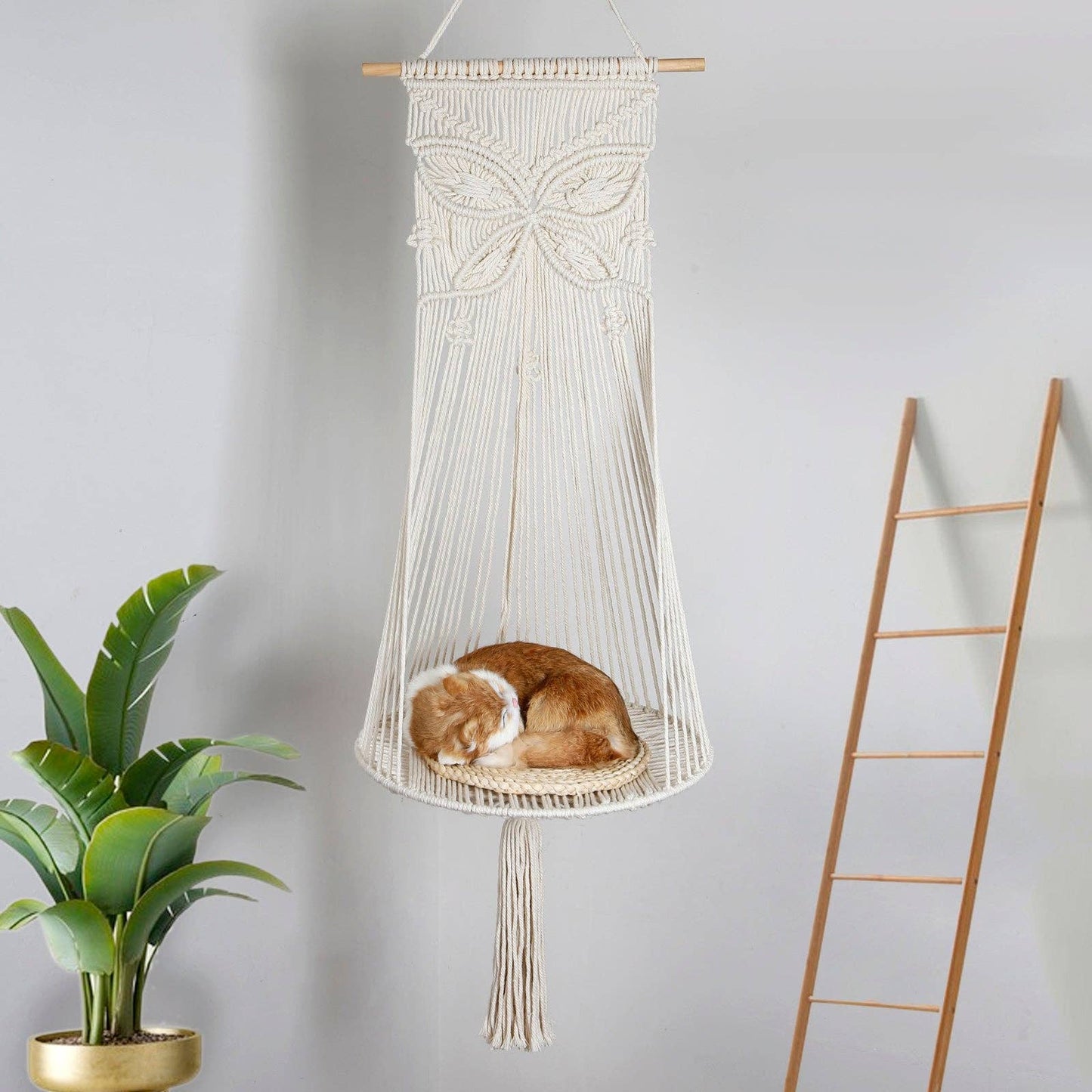 Wall Hanging Pets macrame - Indoor Cat Bed, Cat Swing