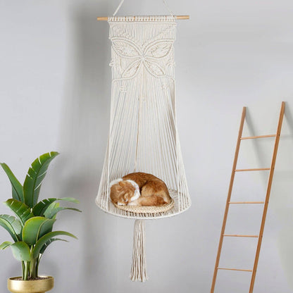 Wall Hanging Pets macrame - Indoor Cat Bed, Cat Swing