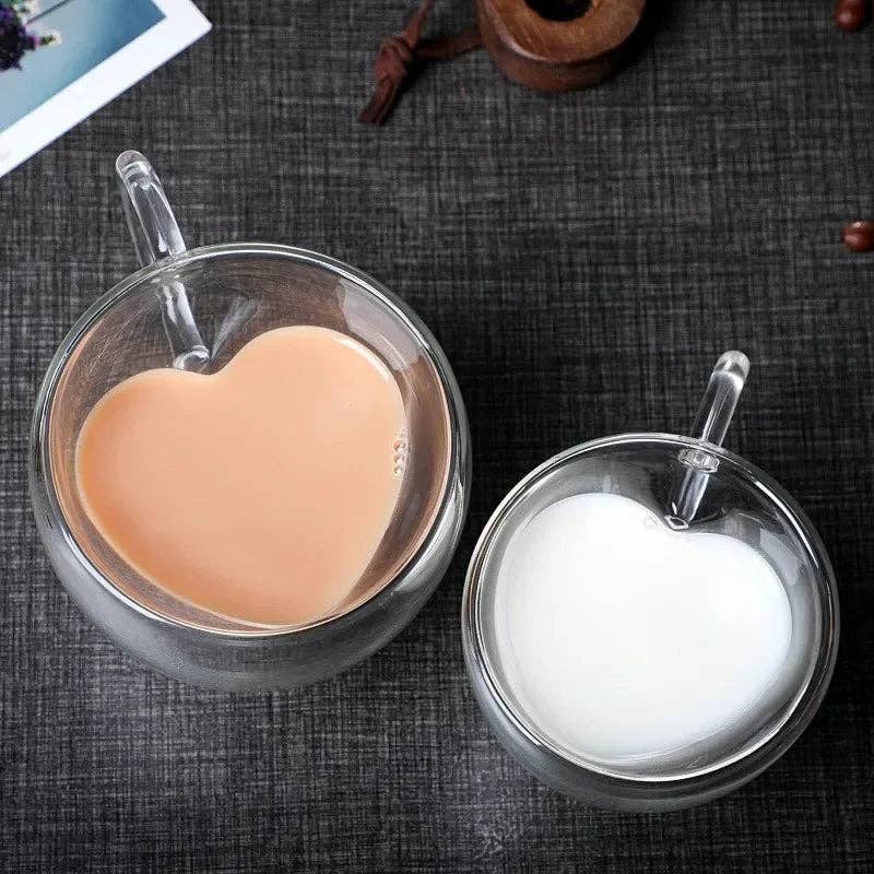 Heart Shape Glass Coffee Mug: Small