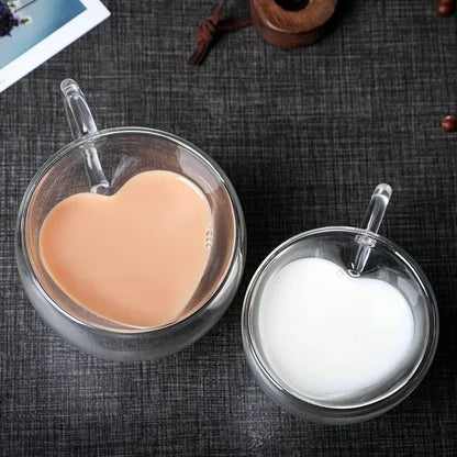 Heart Shape Glass Coffee Mug: Small