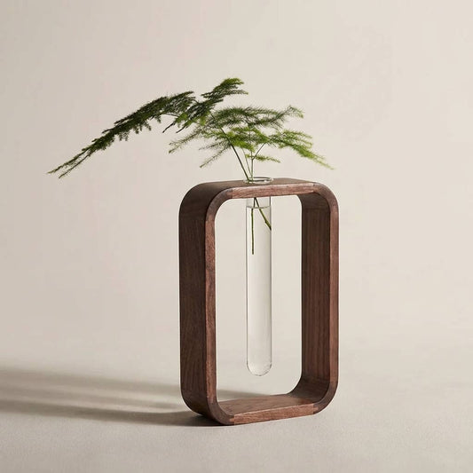 Wood Hydroponic Vase Size small