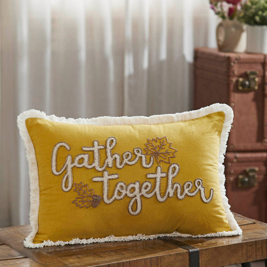 Autumn Harvest Fall Leaves Throw Pillow 14x20